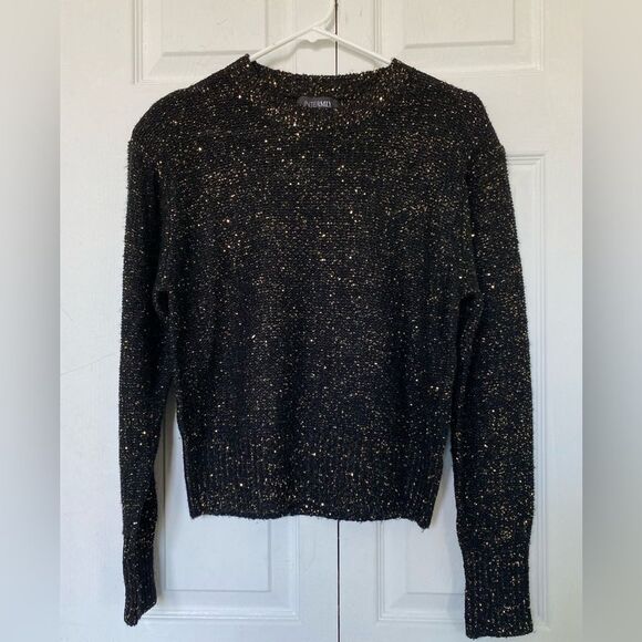 Sample Black and Gold Designer Intermix Top - Picture 1 of 5